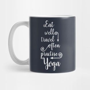 Eat, travel, yoga Mug